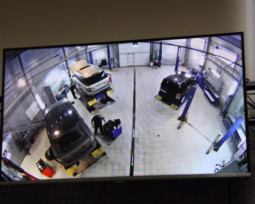 Видеонаблюдение в автосервисе на 4 подъёмника