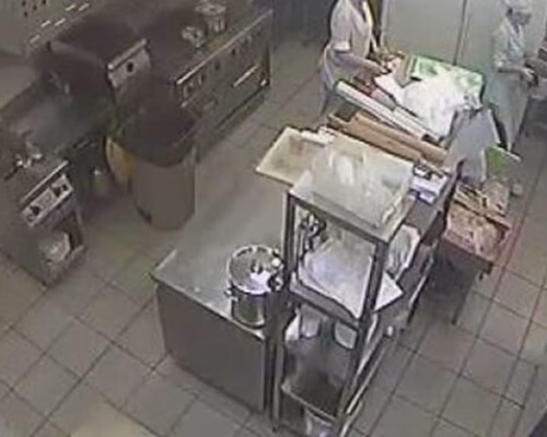 Видеонаблюдение на кухне кафе