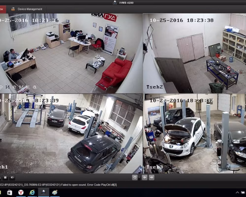Видеонаблюдение 4 камеры в автосервисе
